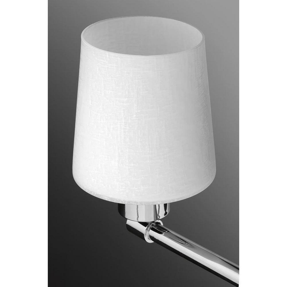 Progress Lighting Glance Chrome White Linen Glass Farmhouse Bath Vanity Light