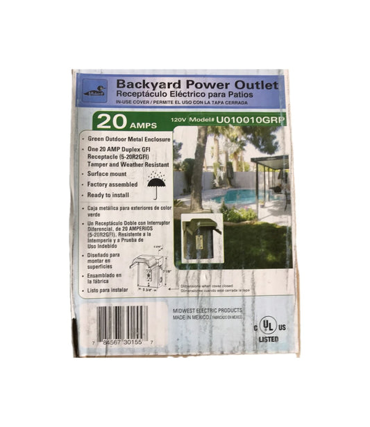 GE 20 Amp Backyard Outlet with GFI Receptacle