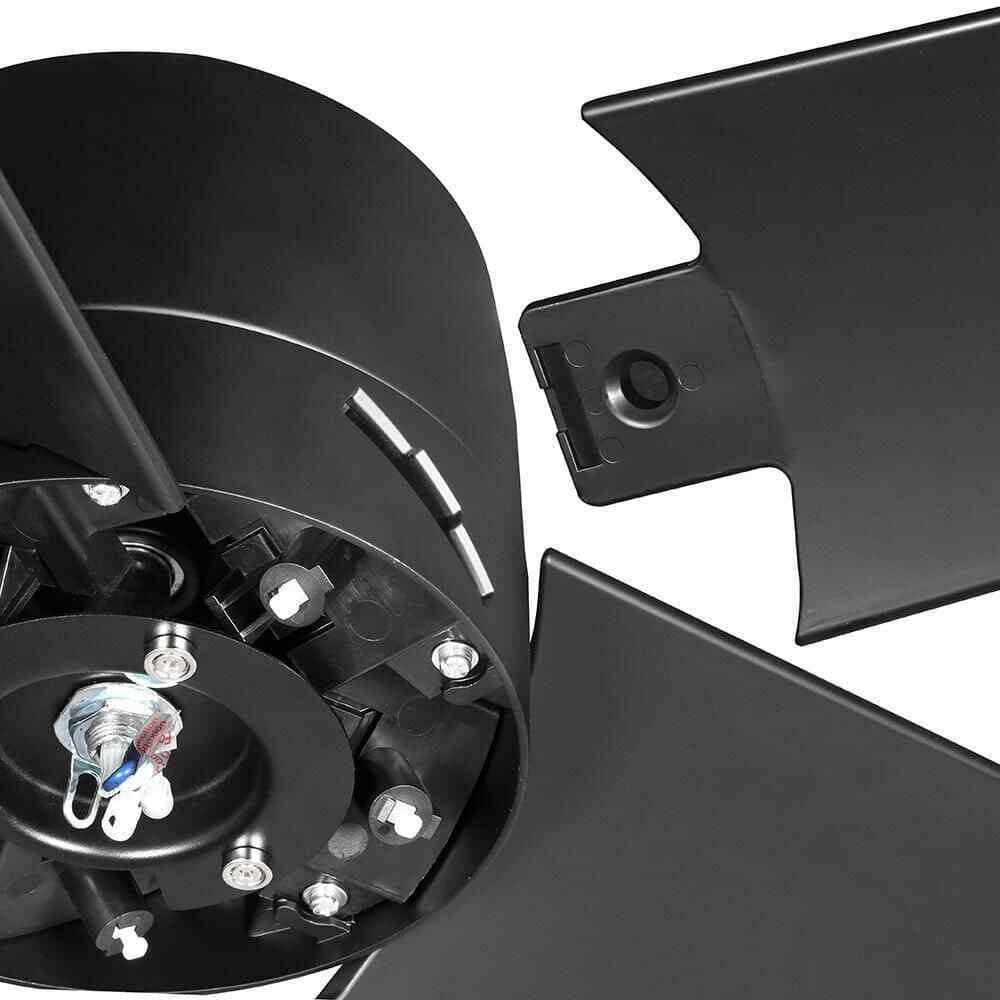 Hampton Bay Mena 44 in. White, Integrated LED Matte Black Hugger Ceiling Fan