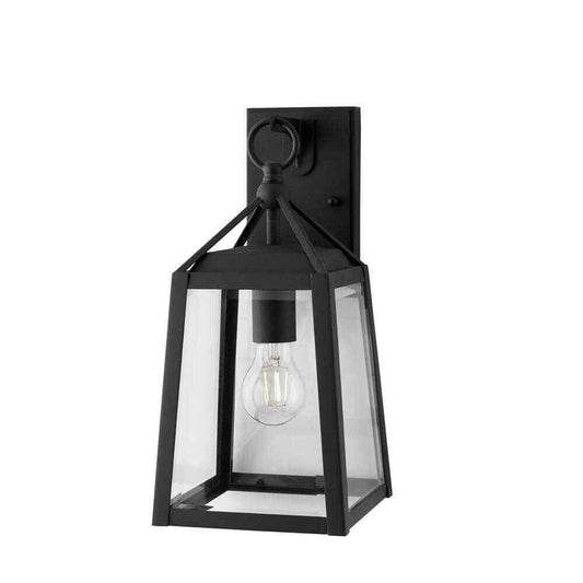 Home Decorators Blakeley 1-Light Black Outdoor Wall Lantern w/ Beveled Glass