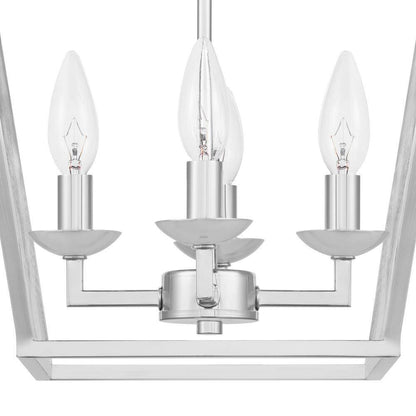 Home Decorators Weyburn 16.5 in 4-Light Polished Chrome Lantern Semi-Flush Mount