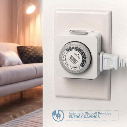 BLACK+DECKER Indoor Light Programmable Outlet Timers Analog Timer Outlet 2-Pack