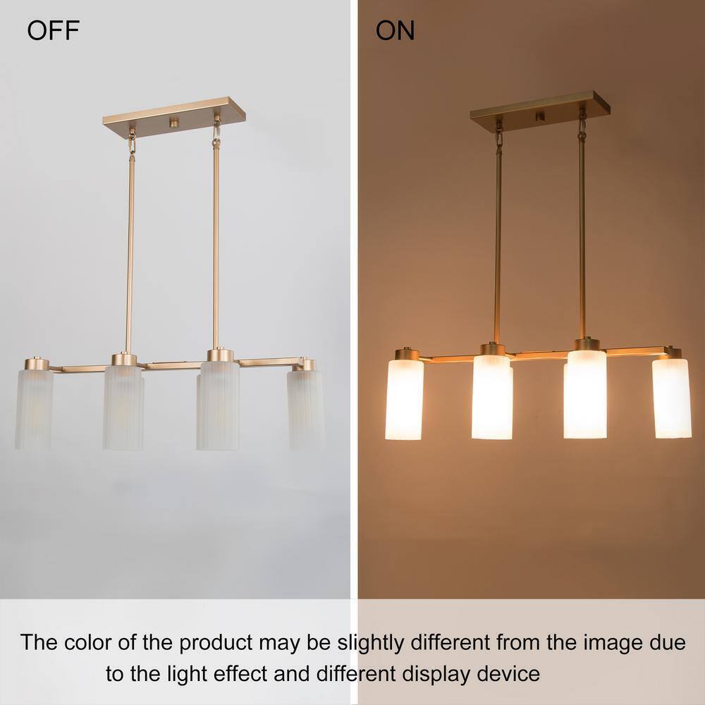 LNC Modern Matte Brass Chandelier Gold 6-Light Dining Room Island Chandelier