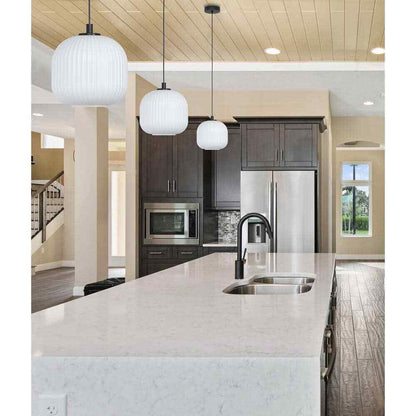 Eglo Mantunalle 1-Light Black Globe Pendant with White Glass Shade
