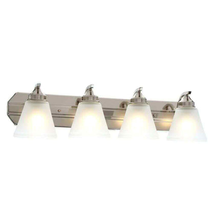 Hampton Bay Tavish 30 in. Brushed Bathroom Vanity Light w/ Frosted Glass Shade