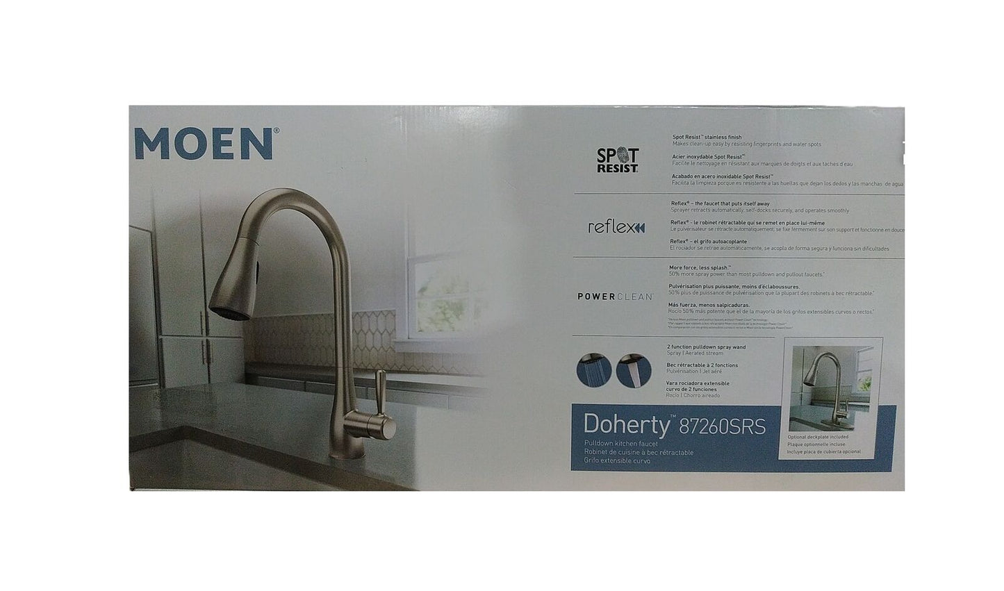 MOEN Doherty Single Handle Pull-Down Sprayer Kitchen Faucet w/ Power Clean
