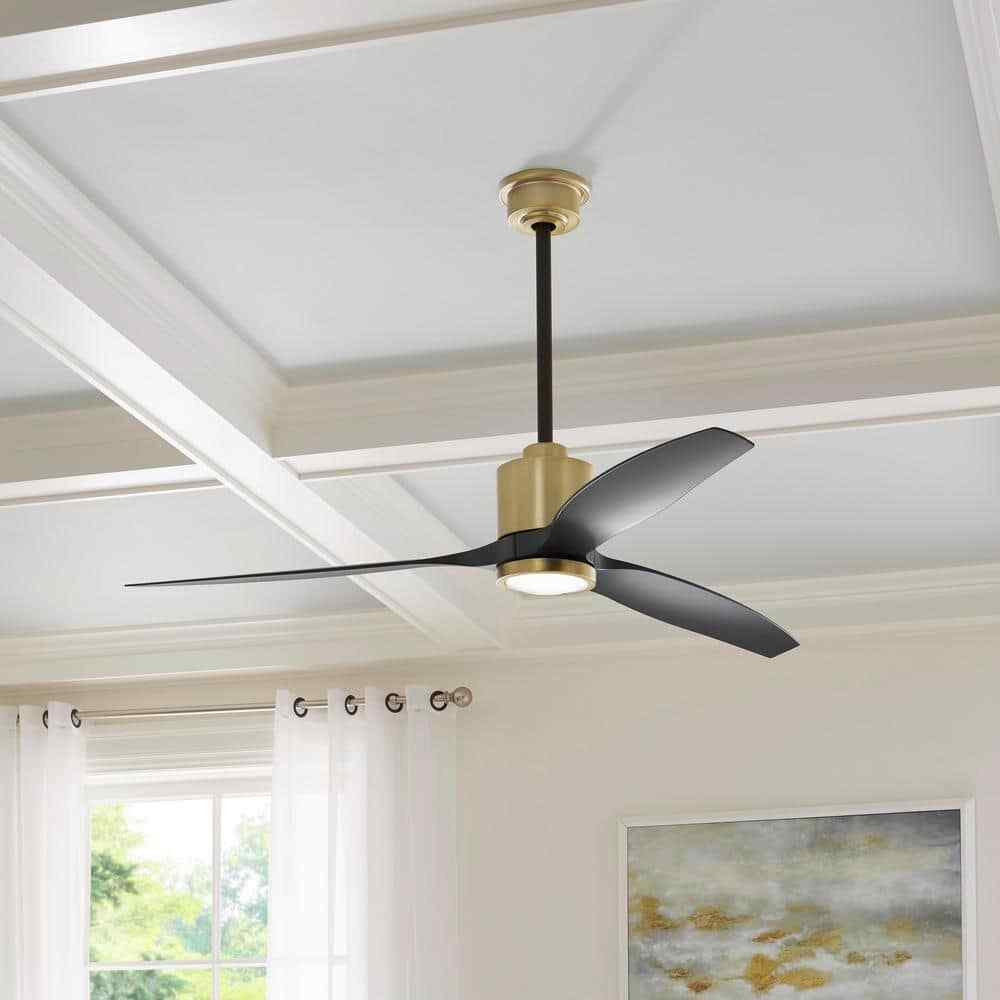 Home Decorators Triplex 60 in. LED Brushed Bronze Ceiling Fan w/ Light YG749-BRB