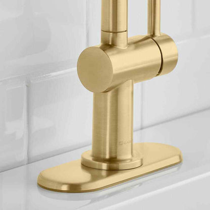 Glacier Bay Dorind Single Hole Deck Mount High-Arc Bathroom Faucet in Matte Gold
