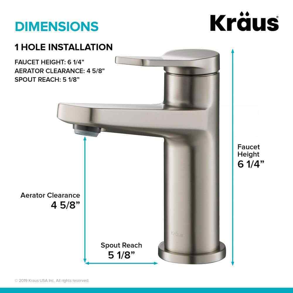 KRAUS Indy Single Hole Single-Handle Basin Bathroom Faucet in
