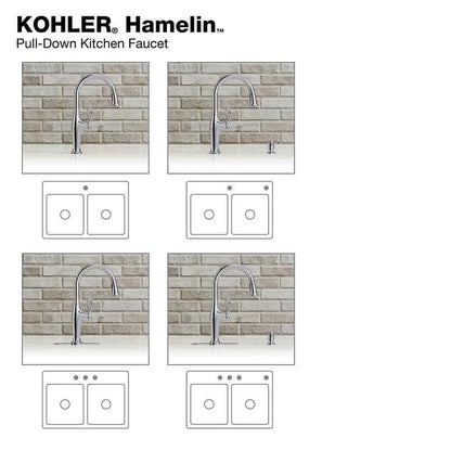 KOHLER Hamelin Single Handle Pull Down Sprayer Kitchen Faucet in Polished Chrome