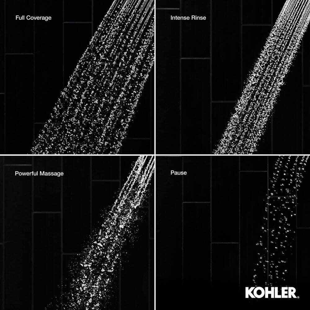 KOHLER Lively 4-Spray Wall Mount Handheld Shower Head in Vibrant Brushed Nickel