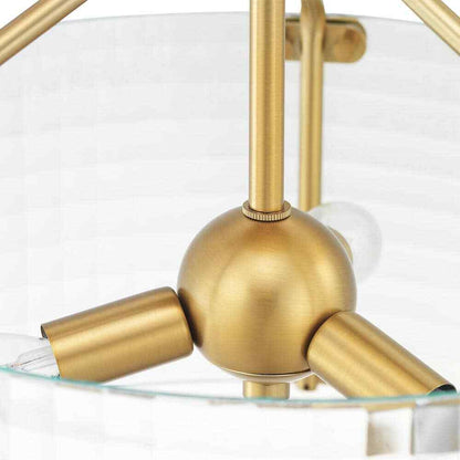 Home Decorators Collection Westlyn 15 in. 3-Light Brushed Brass Semi-Flush Mount
