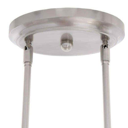 Hampton Bay Oron 3-Light Brushed Steel Island Light with White Glass Shades
