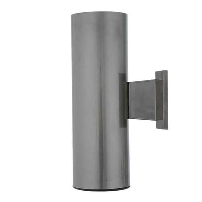 Westinghouse 2-Light Polished Graphite on Steel Cylinder Outdoor Wall Lantern
