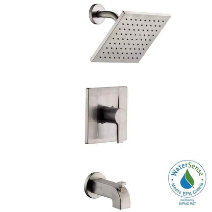 Glacier Bay Modern Tub and Shower Faucet  Brushed Nickel  Valve Included
