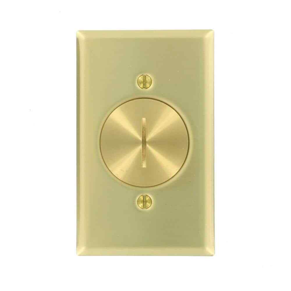 Leviton F Connector Floor Jack Assembly w/ 1-Jack 1-Blank Insert Wallplate Brass