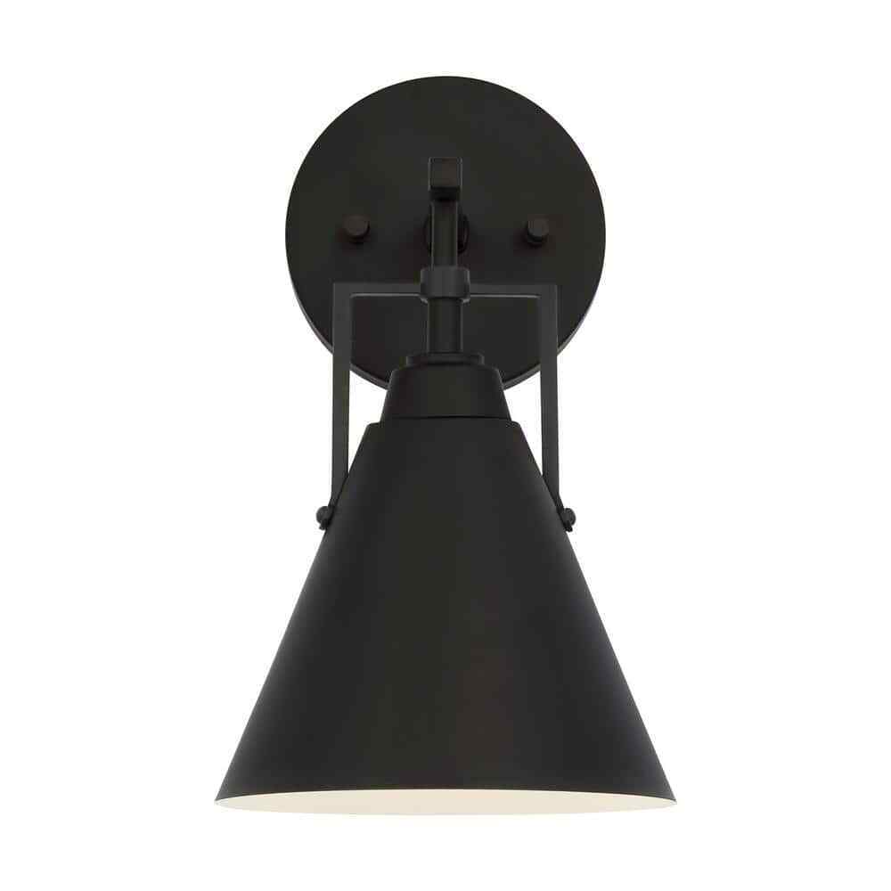 Home Decorators Insdale Matte Black Modern Industrial Bathroom Vanity Light
