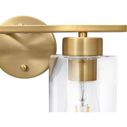 EDISLIVE Abbate Brass Modern Curved Bathroom Vanity Light Fixtures Glass Shade