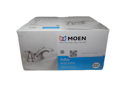 MOEN Adler 4 in. Centerset 2-Handle Low-Arc Bathroom Faucet Brushed Nickel