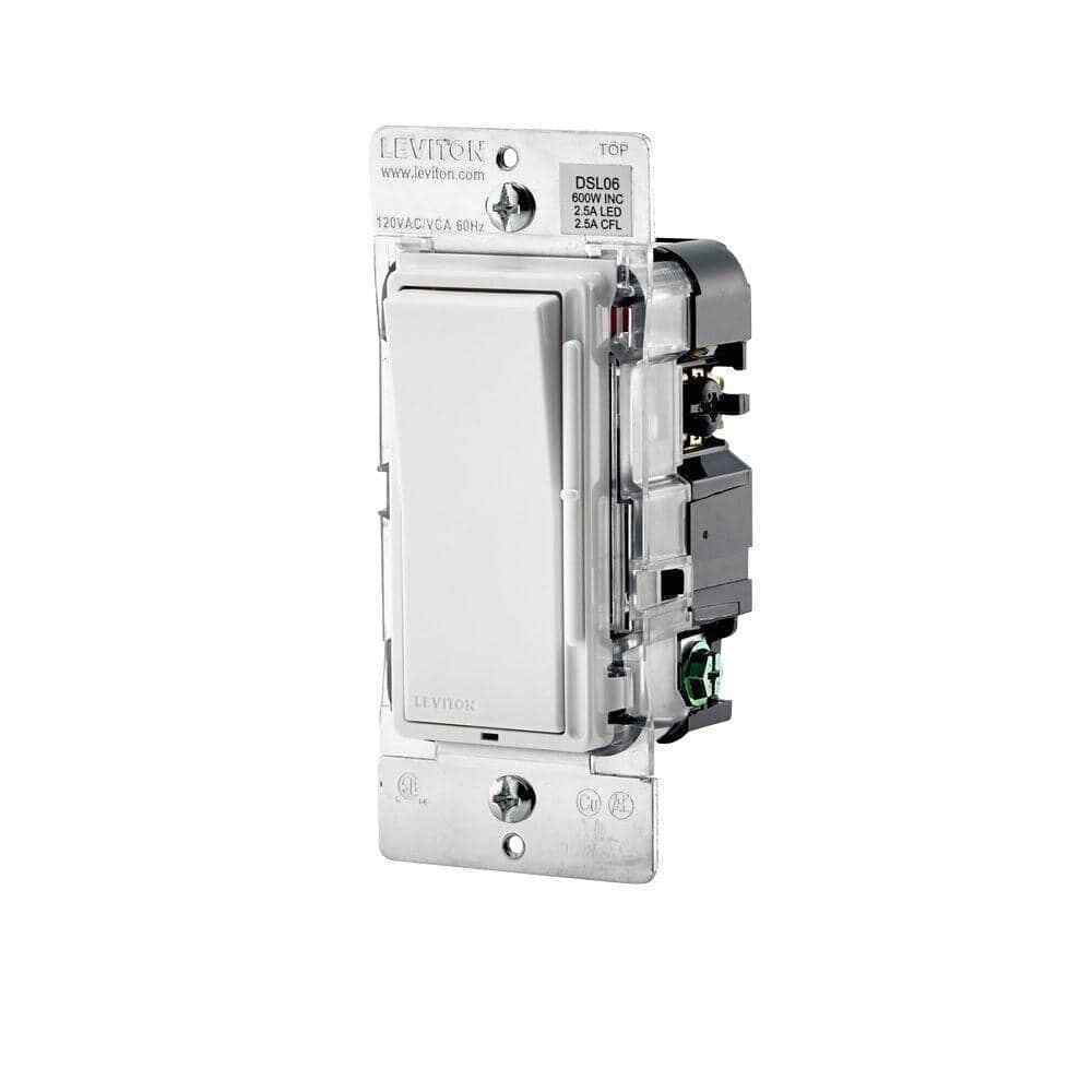 Leviton Decora 600W Single-Pole/3-Way Universal Rocker Slide Dimmer White 3-Pack
