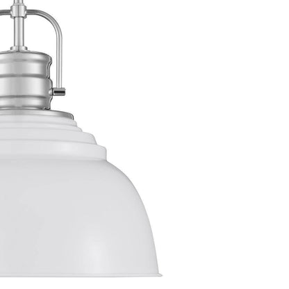 Home Decorators Shelston 13 in. White and Chrome Farmhouse Pendant Light Fixture