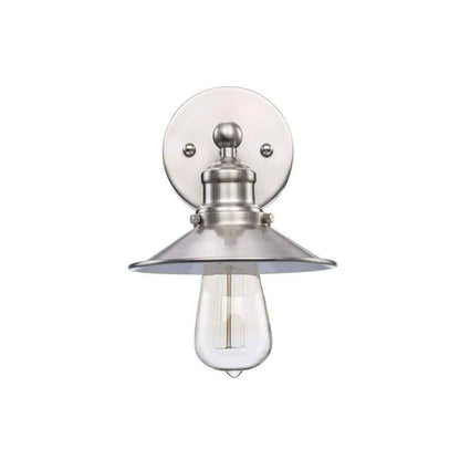 Hampton Bay Glenhurst 1-Light Brushed Nickel Indoor Wall Sconce w/ Metal Shade
