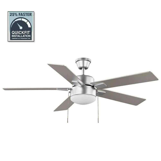 Hampton Bay 52 in. Corwin Indoor/Outdoor Silver LED Ceiling Fan with Light Kit