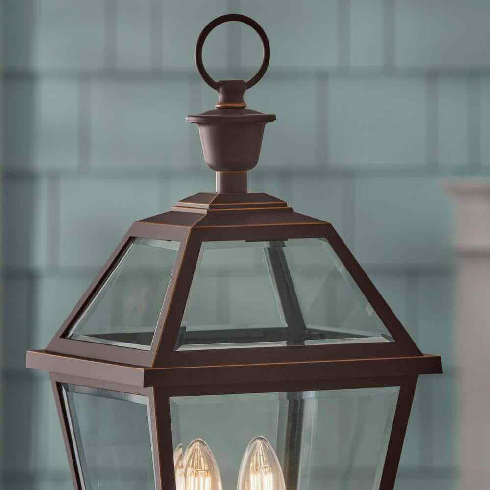 Home Decorators Glenneyre 8-5/8 in. W 2-Light Oil-Rubbed Bronze Outdoor Post