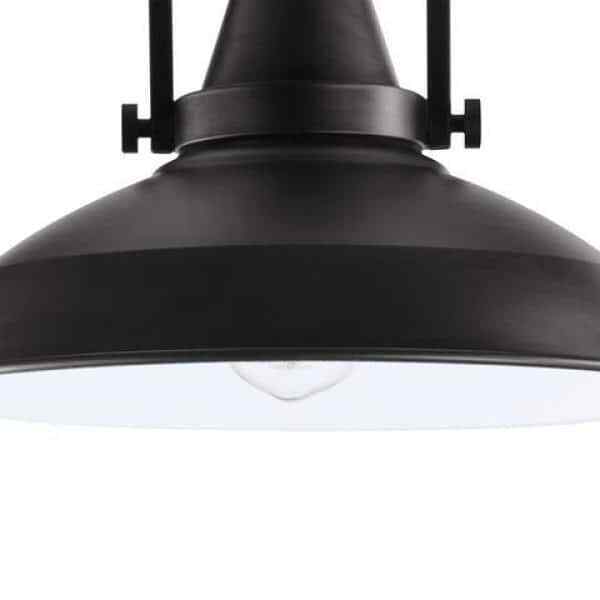 Hampton Bay Wilhelm 12 in. 1-Light Black Semi-Flush Mount DC-C4927-12 BK