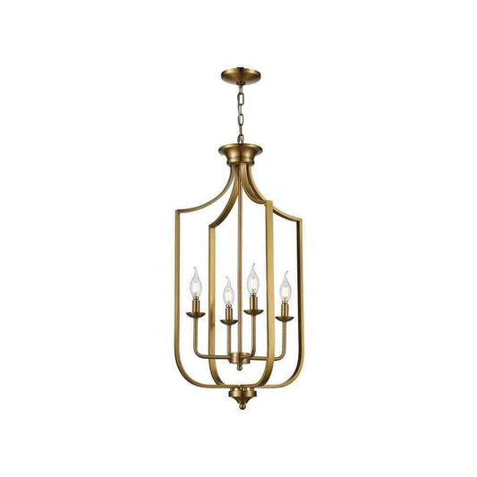 Bel Air Lighting Hillcrest 16 in. 4-Light Antique Gold Hanging Kitchen Light