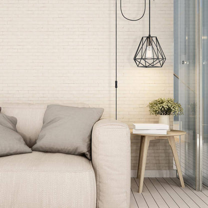Globe Electric Dawson 1-Light Dark Bronze Plug-In or Hardwire Pendant Lighting