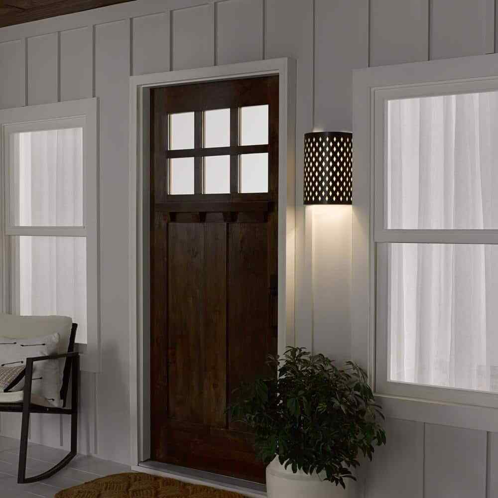 River of Goods Theo 1-Light Matte Black Wall Lantern Sconce Exterior Lighting