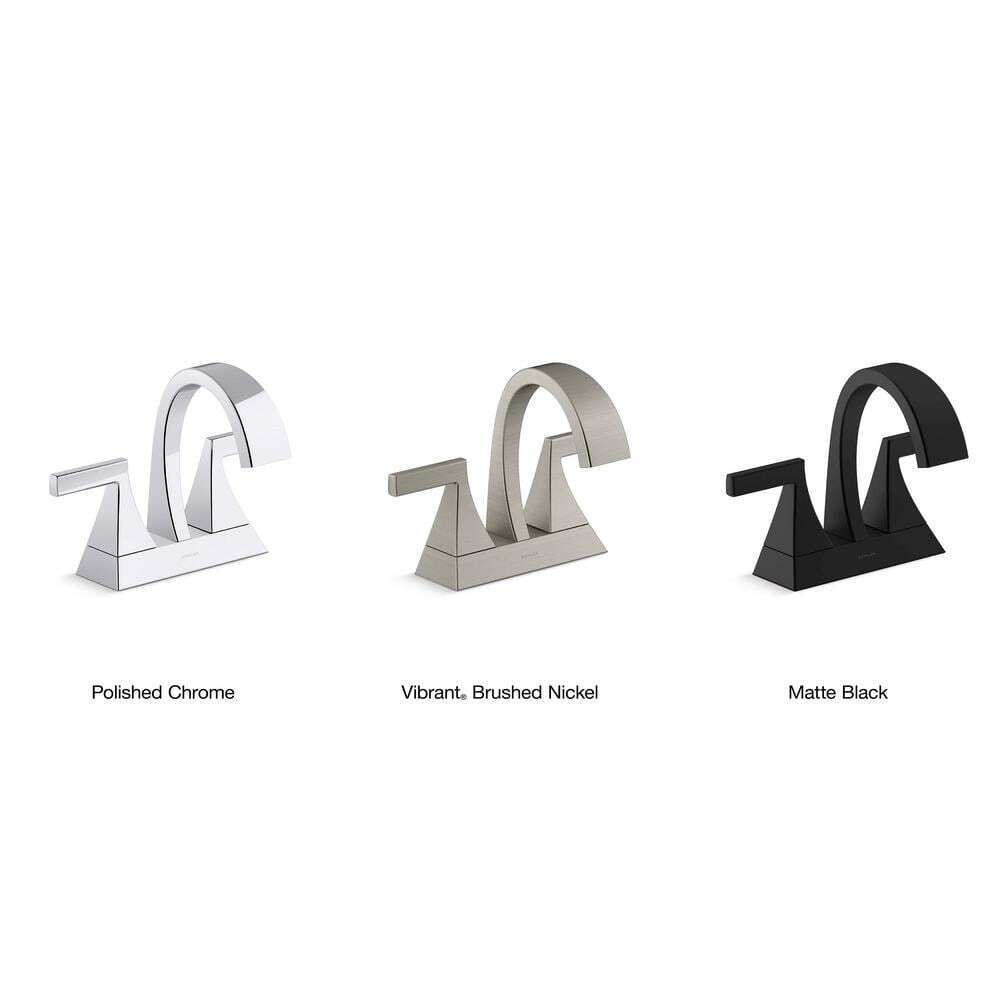 KOHLER Katun 4 in. Centerset 2-Handle Bathroom Faucet in Polished Chrome