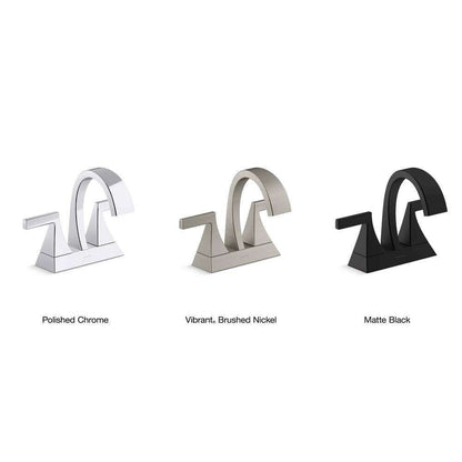 KOHLER Katun 4 in. Centerset 2-Handle Bathroom Faucet in Polished Chrome