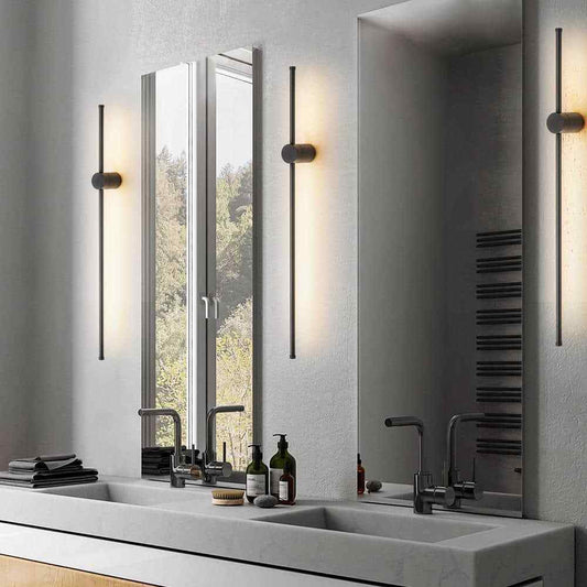 RRTYO Ronan 34.6 in. Black Warm Light LED Linear Sconce Vanity LIght