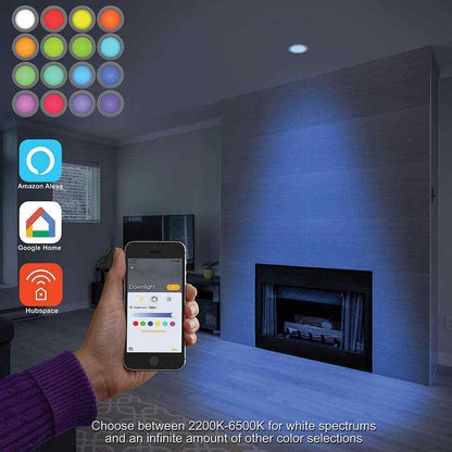 Commercial Electric 5 in./6 in. T20 Smart Color CCT LED Recessed Light Trim