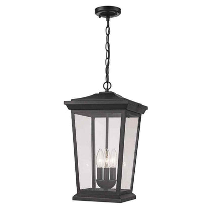 Bel Air Lighting Turlock 3-Light Black Hanging Outdoor Pendant Light Fixture
