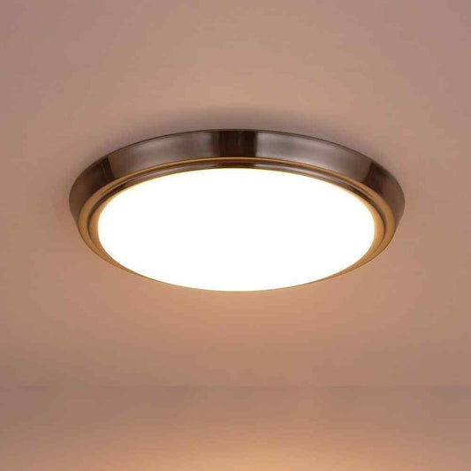 Pia Ricco 1-Light Brushed Nickel Selectable LED Flush Mount Ceiling Light