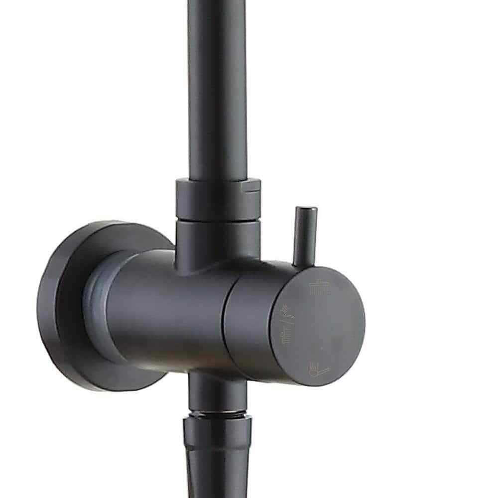 Glacier Bay Modern Wall Bar Shower 1-Spray 8 in. Square Rain Shower Head Black