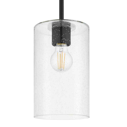 Home Decorators Helenwood 1-Light Matte Black Craftsman Pendant Light