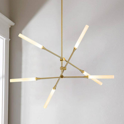RRTYO Sumler 6-Light Integrated LED Gold Linear Sputnik Chandelier 8101000004863
