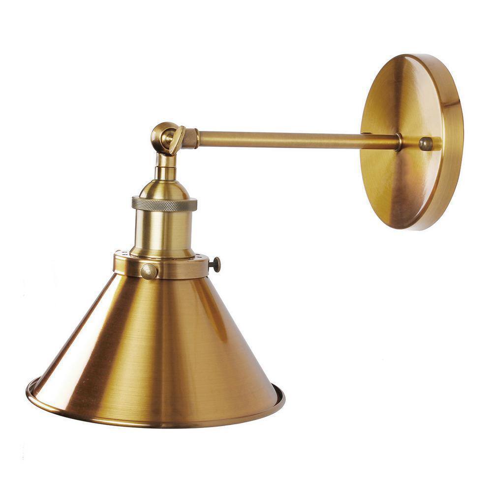 Parrot Uncle Rhem 7 in. 1-Light Brass Gold Wall Sconce Light BH11809110V