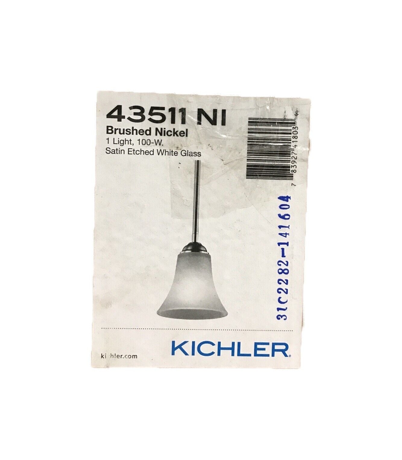 KICHLER Keiran 1-Light Brushed Nickel Transitional Mini Pendant Hanging Light