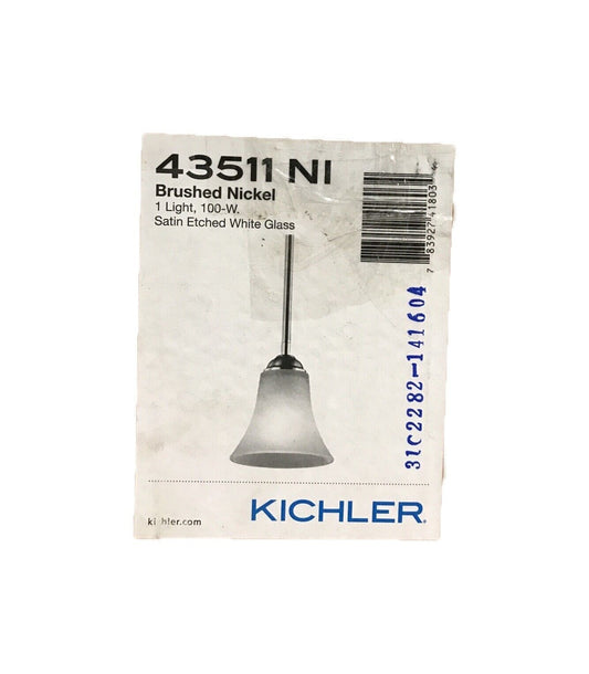 KICHLER Keiran 1-Light Brushed Nickel Transitional Mini Pendant Hanging Light