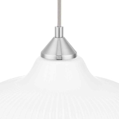 Home Decorators Pompton Chrome Light Fixture w/ White Ribbed Glass Globe Shade