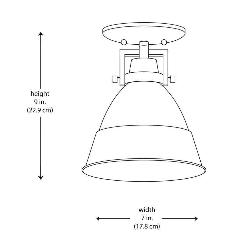 Monteaux Lighting 7 in. Monteaux 1-Light Black Semi-Flush Ceiling Light Fixture