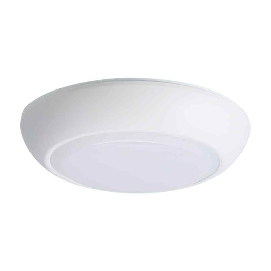 HALO CLD 7 In. White Flush Mount with Frosted Glass Shade CLD7089SWHR