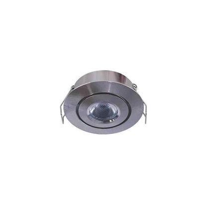 Armacost Lighting 2 in. Soft White Recessed LED Swivel Puck Light Brushed Steel