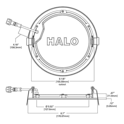 Halo HLBSL6 Series 6 in. 3000K-5000K LED White Downlight Recessed Light 4-Pack