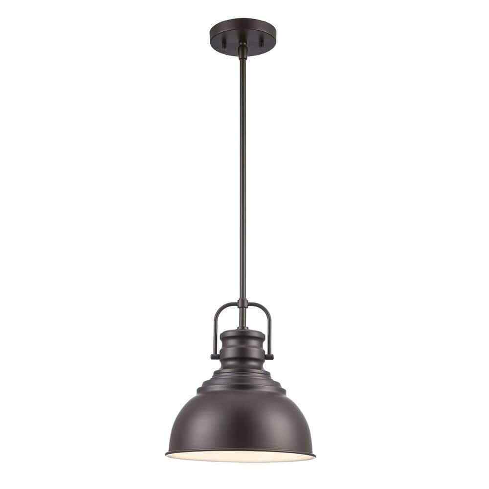 Home Decorators Collection 10 in. 1-Light Bronze Hanging Kitchen Pendant Light